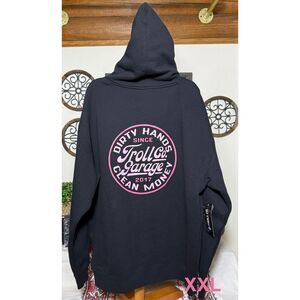 Troll Co. Black Hooded Sweatshirt XXL Dirty‎ Hands Clean Money NWT